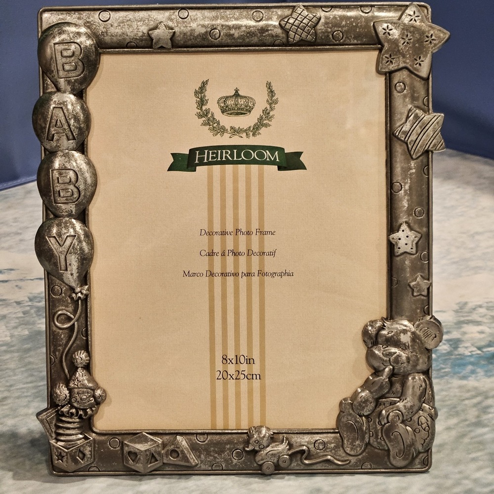 Silver Baby‎ Picture Frame 8x10 Decorative Nursery Heirloom Keepsake Frame